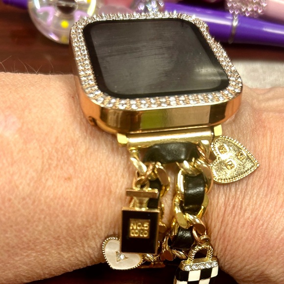 Watch Band fits Apple WATCH 44 mm gold tone with charms new! - Picture 2 of 7